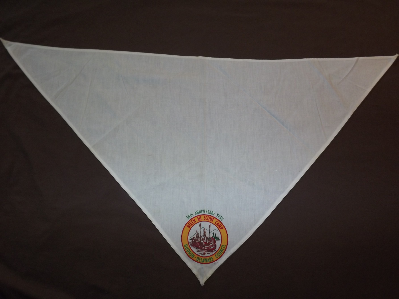 VINTAGE BSA BOY SCOUTS OF AMERICA  NECKERCHIEF BEECH MT SCOUT CAMP HUDSON DELAWA