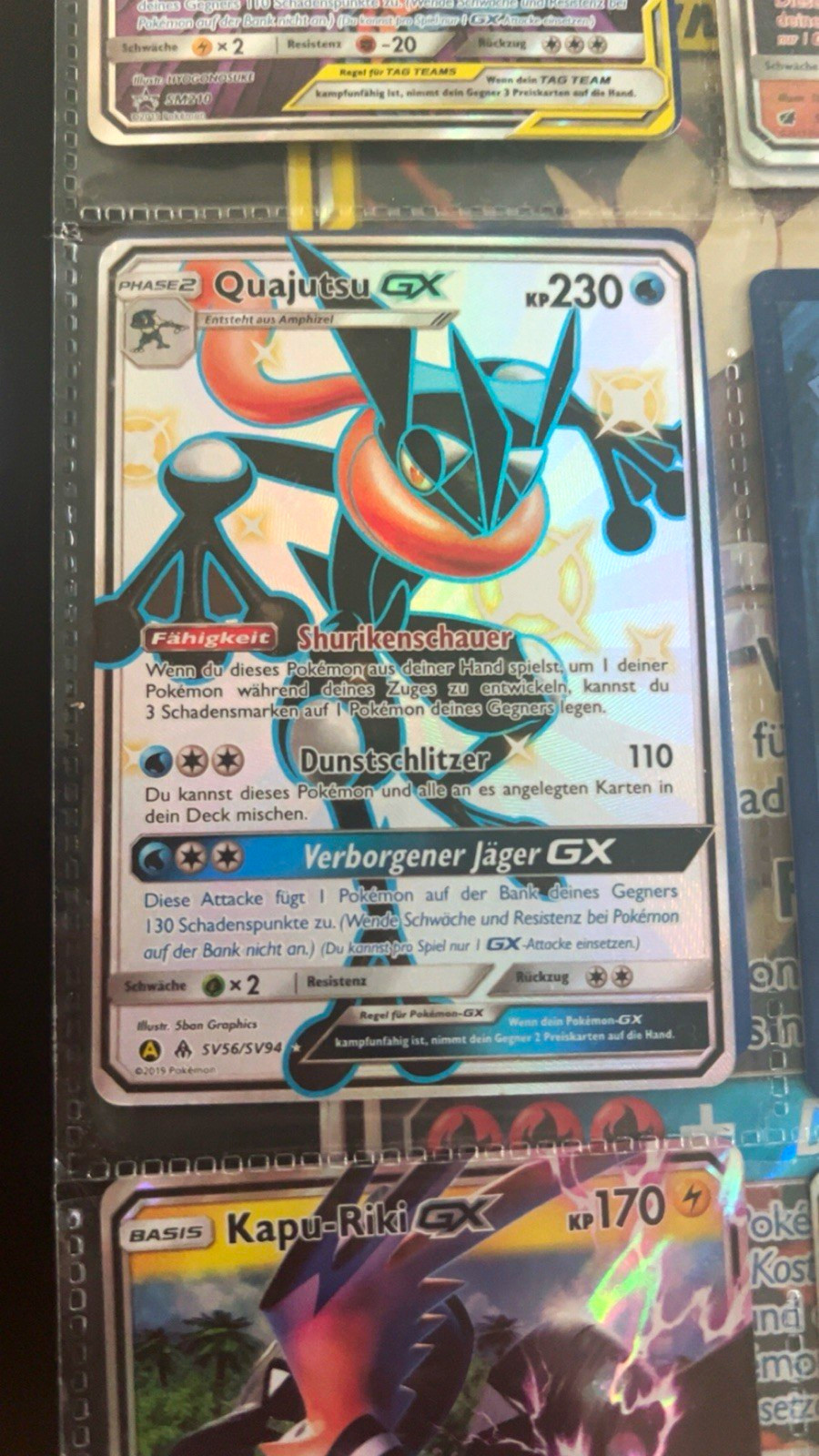 Quajutsu GX SV56/SV94 Hidden Fates German Holo KP 230 Pokemon TCG