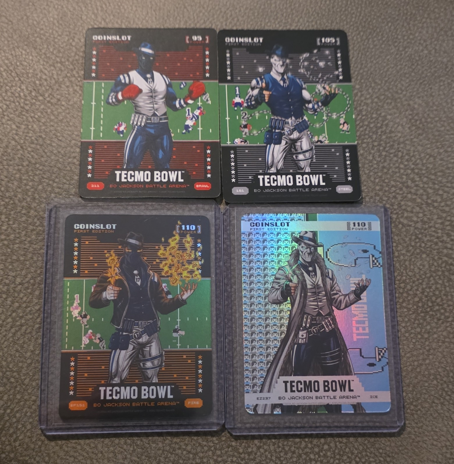 Tecmo Bowl Bo Jackson Battle Arena Coinslot 2023 1st Ed Card Lot (4) #109-110