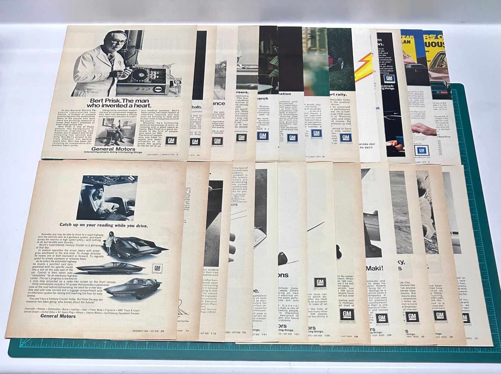 1968-1979 GM General Motors 24 Magazine Ad Lot Chevy Pontiac Olds Buick Cadillac