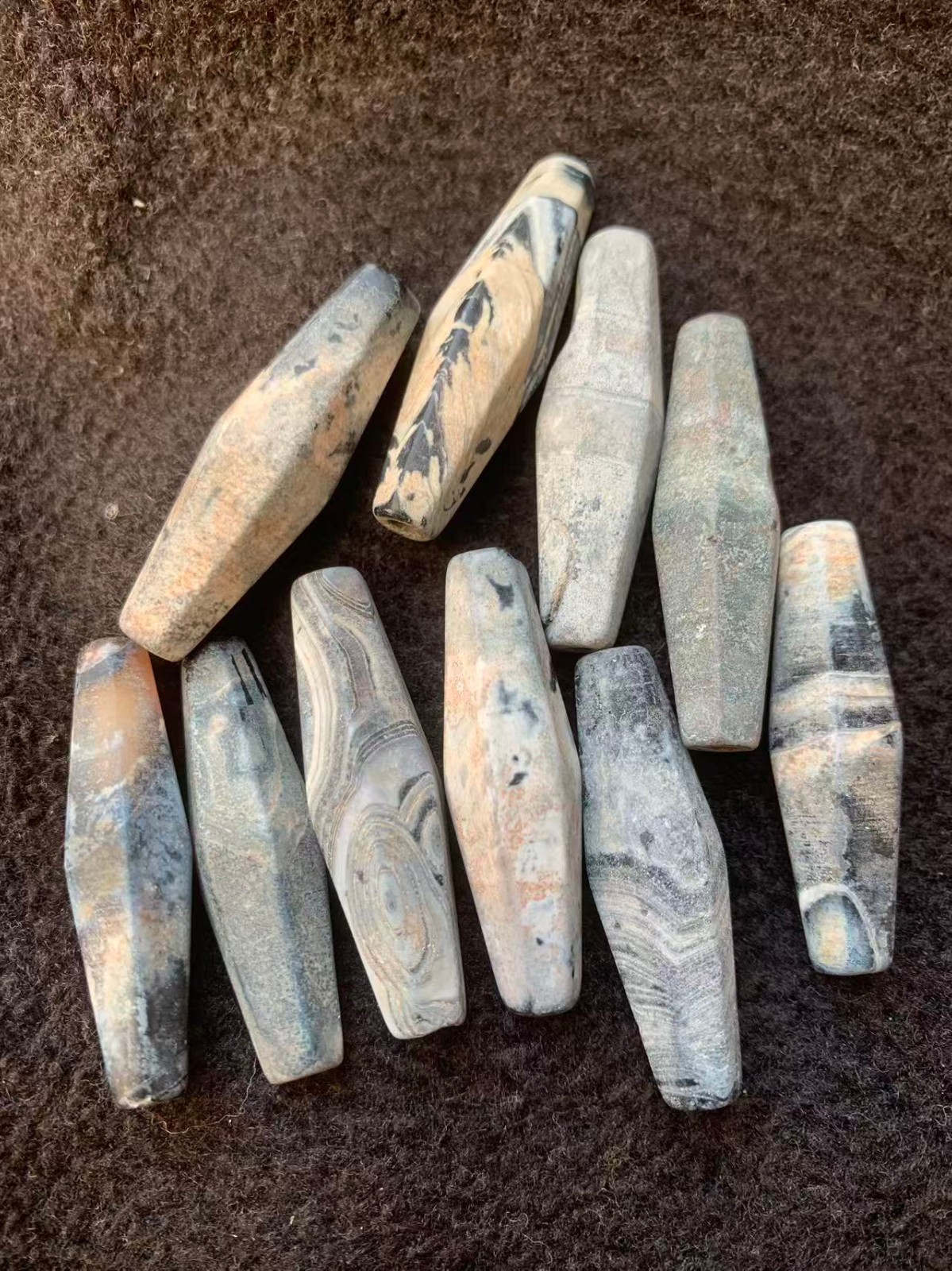 10 Pcs Rare Tibetan Old Natural Agate Dzi Beads 