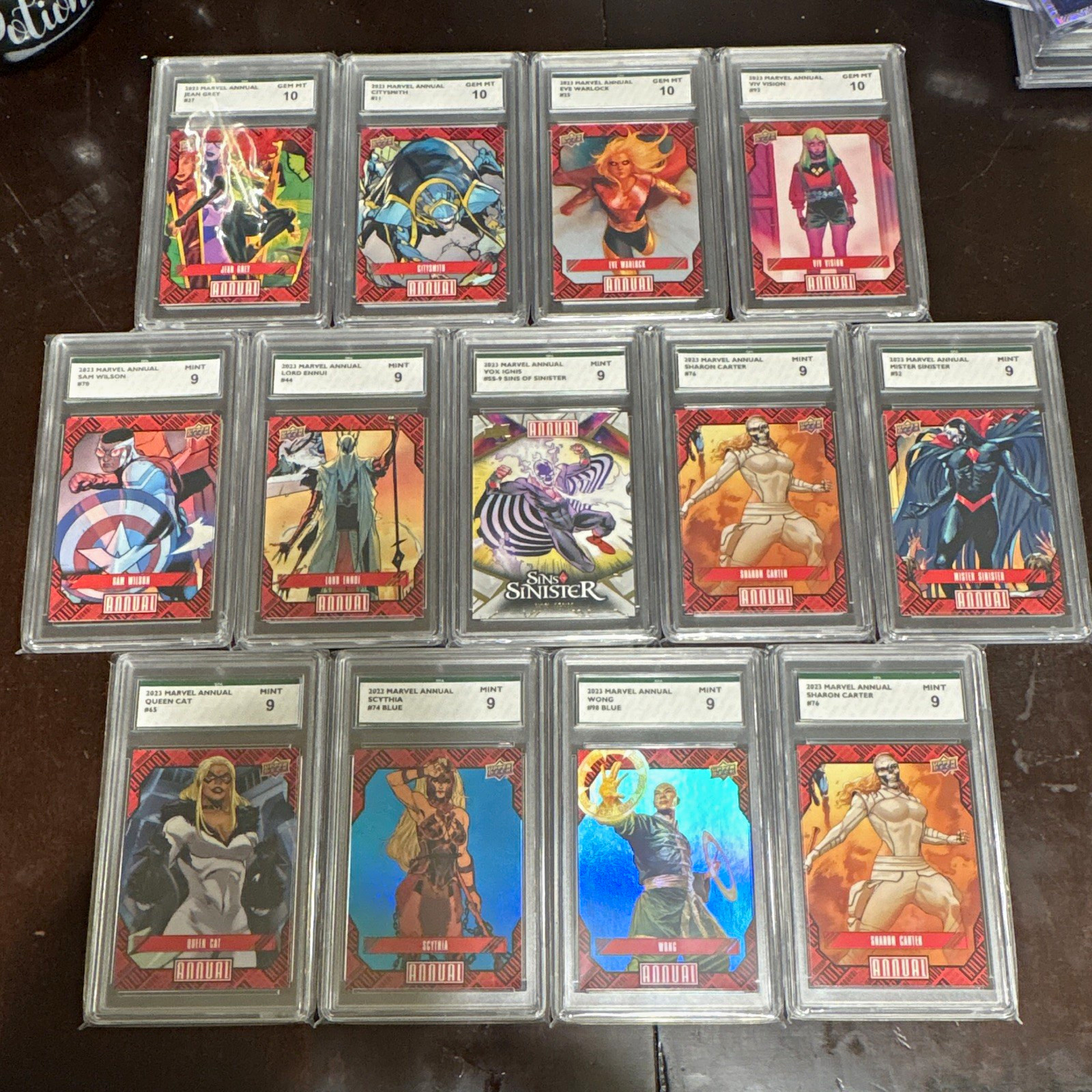 Upper Deck Marvel Annual 2023 Graded Non-Sport Trading Cards Lot of 14 Jean Grey