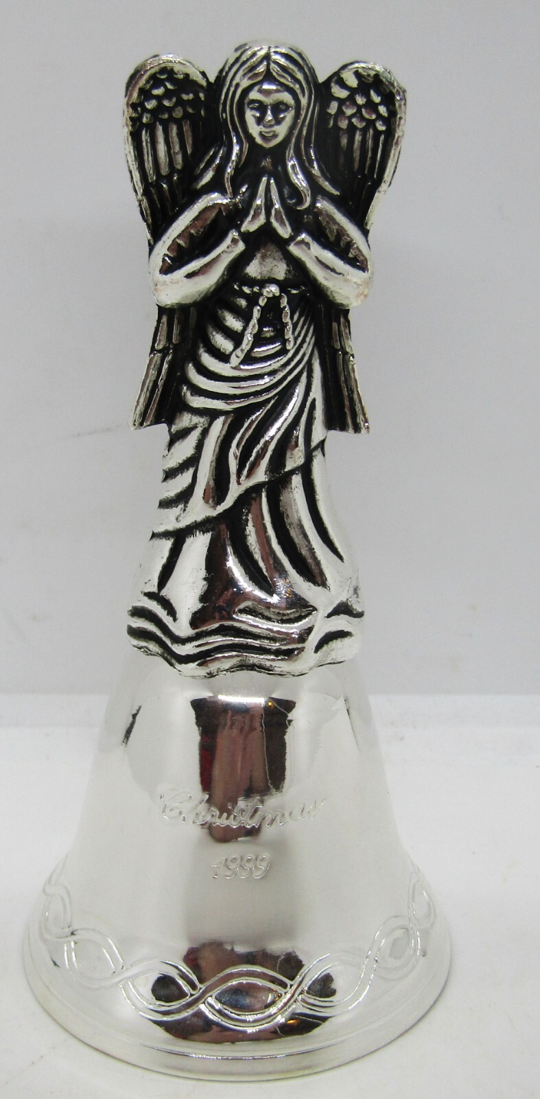 1999 Madison Avenue Collectible Silverplated Angel Bell Making Spirits Bright #4