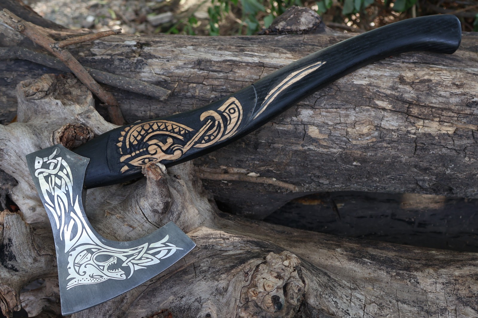 EDC Dragon Axe Hand Made carbon steel Blade Viking / Tomahawk Axe W/L/S HB-745