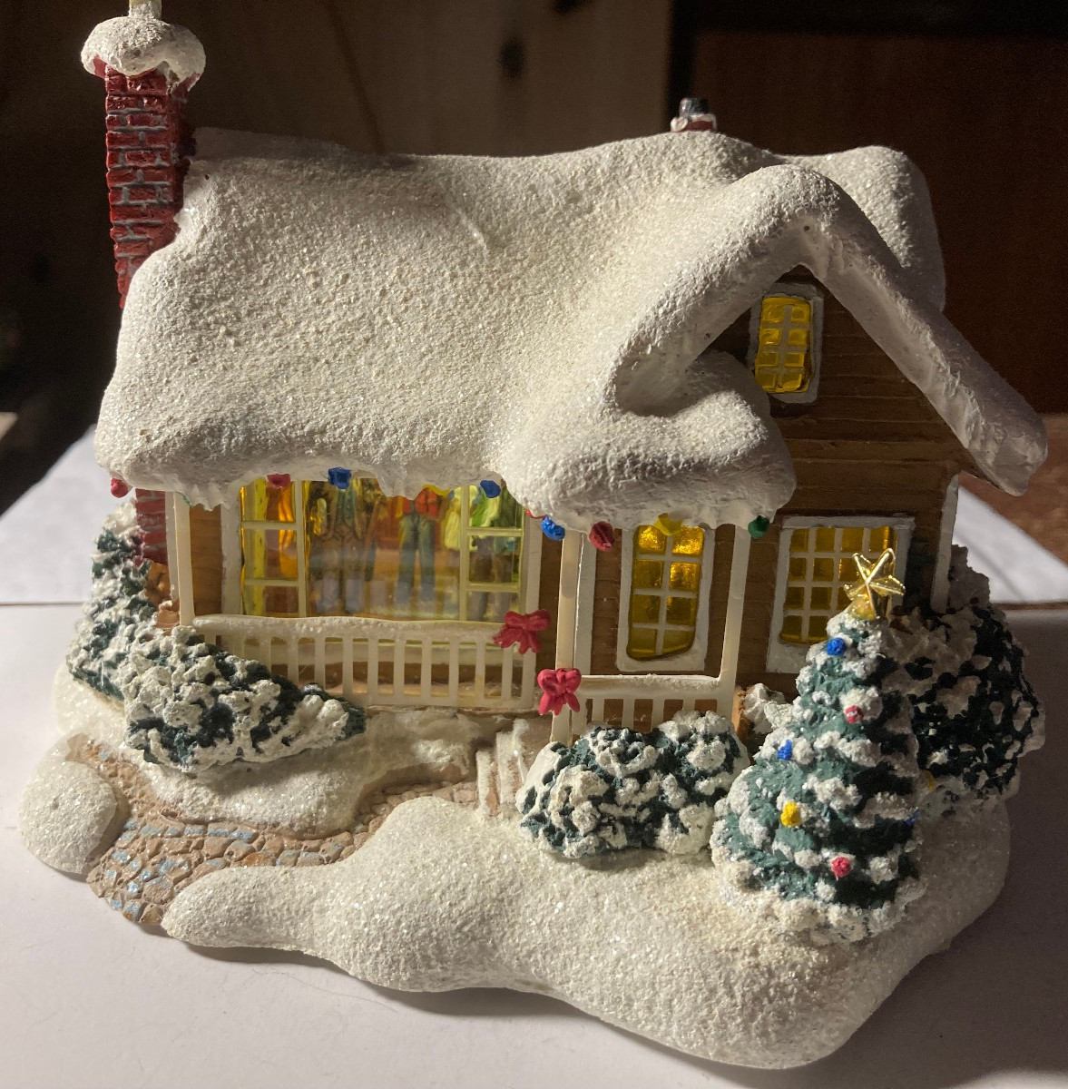 2008 Thomas Kinkade Lighted Childhood Home Christmas Village Teleflora WORKS NEW