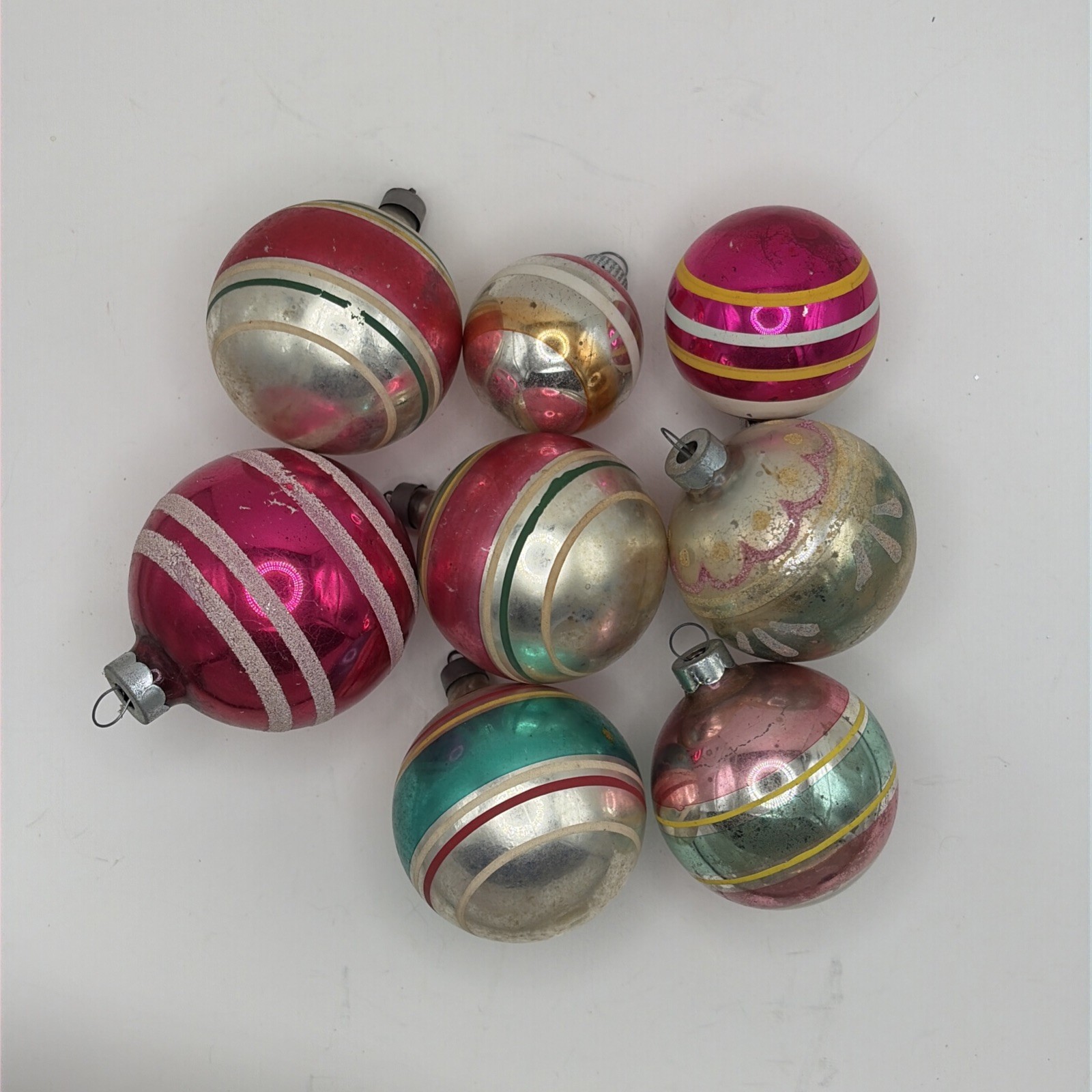Vintage Lot 8 Christmas Ornaments Shiny Brite Premier USA USofA Blank