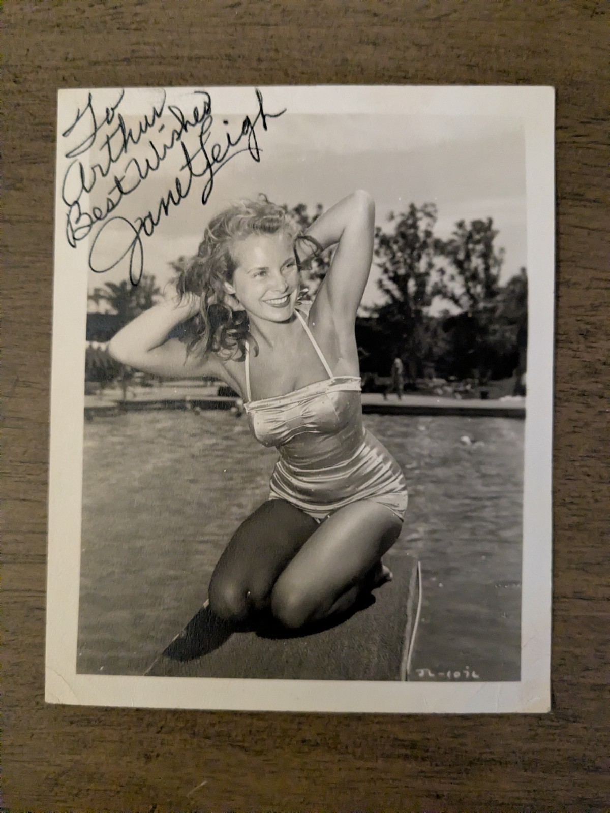 Janet Leigh Vintage Signed 4x5 Inch Photo With Inscription On Back