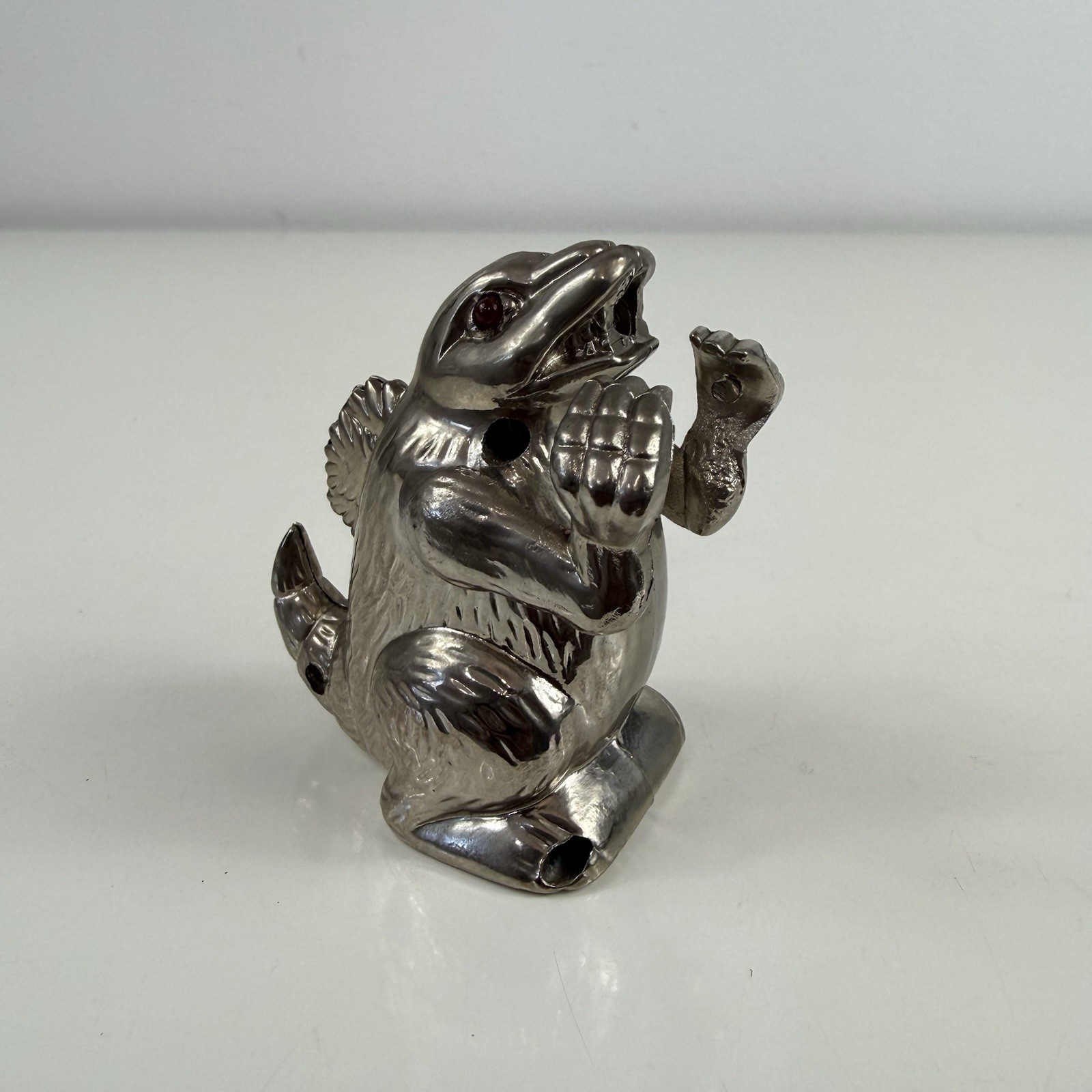 Vintage Godzilla Style Kaiju Torch Lighter LED Light Sound Chrome - Untested