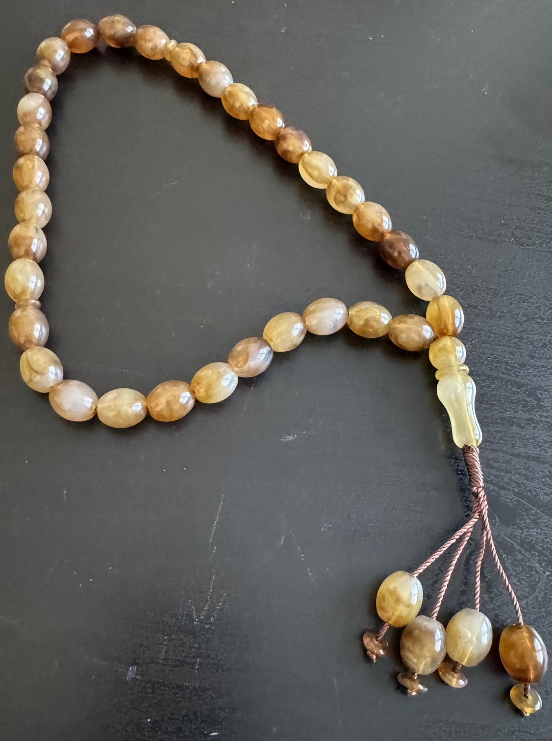 Resin Prayer Beads Misbaha , Tasbih, Subha, Rosary, 33 Beads, Honey Amber color
