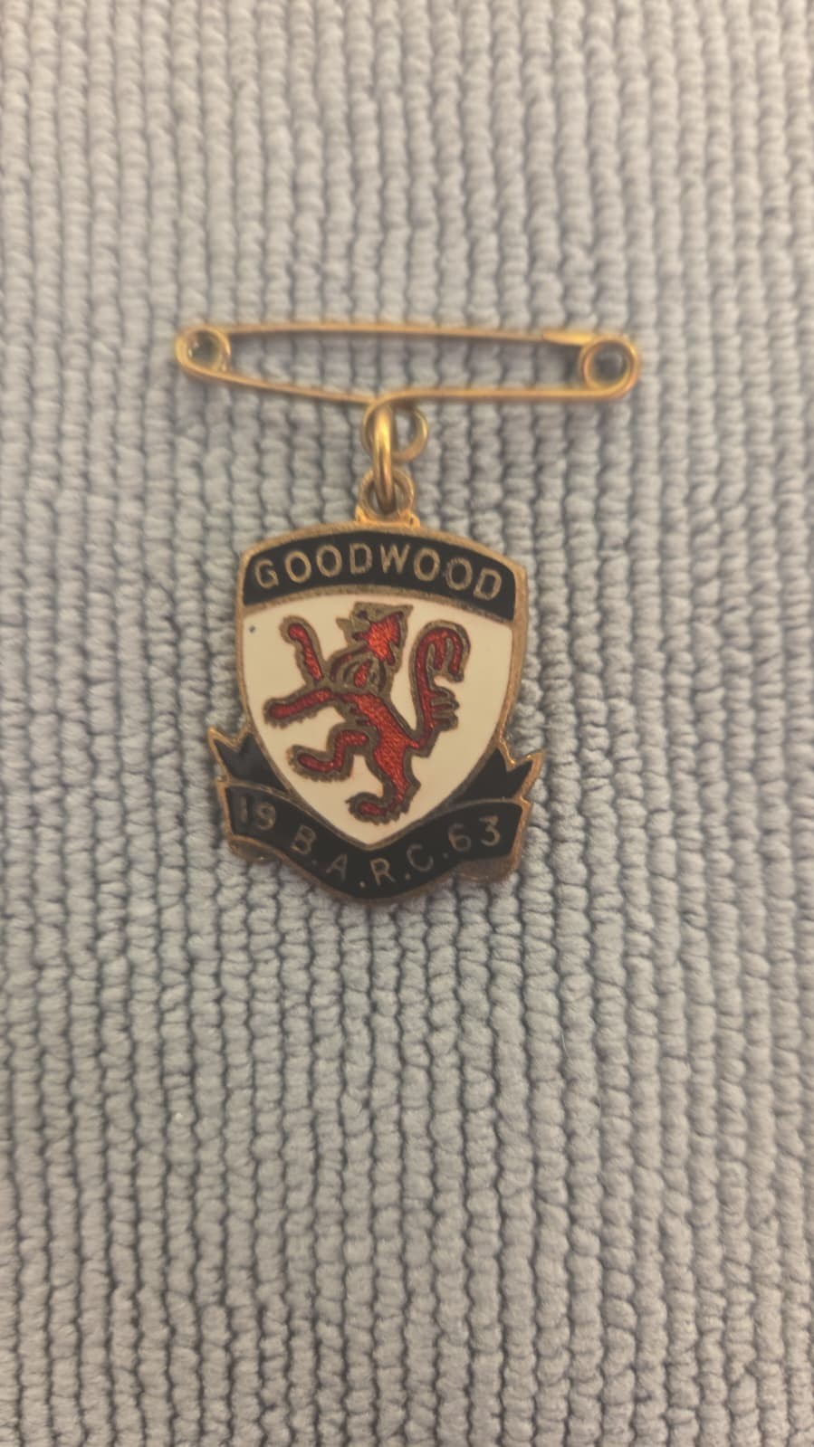 Vintage 1963 BARC British Automobile Racing Club Goodwood Member Lapel Badge