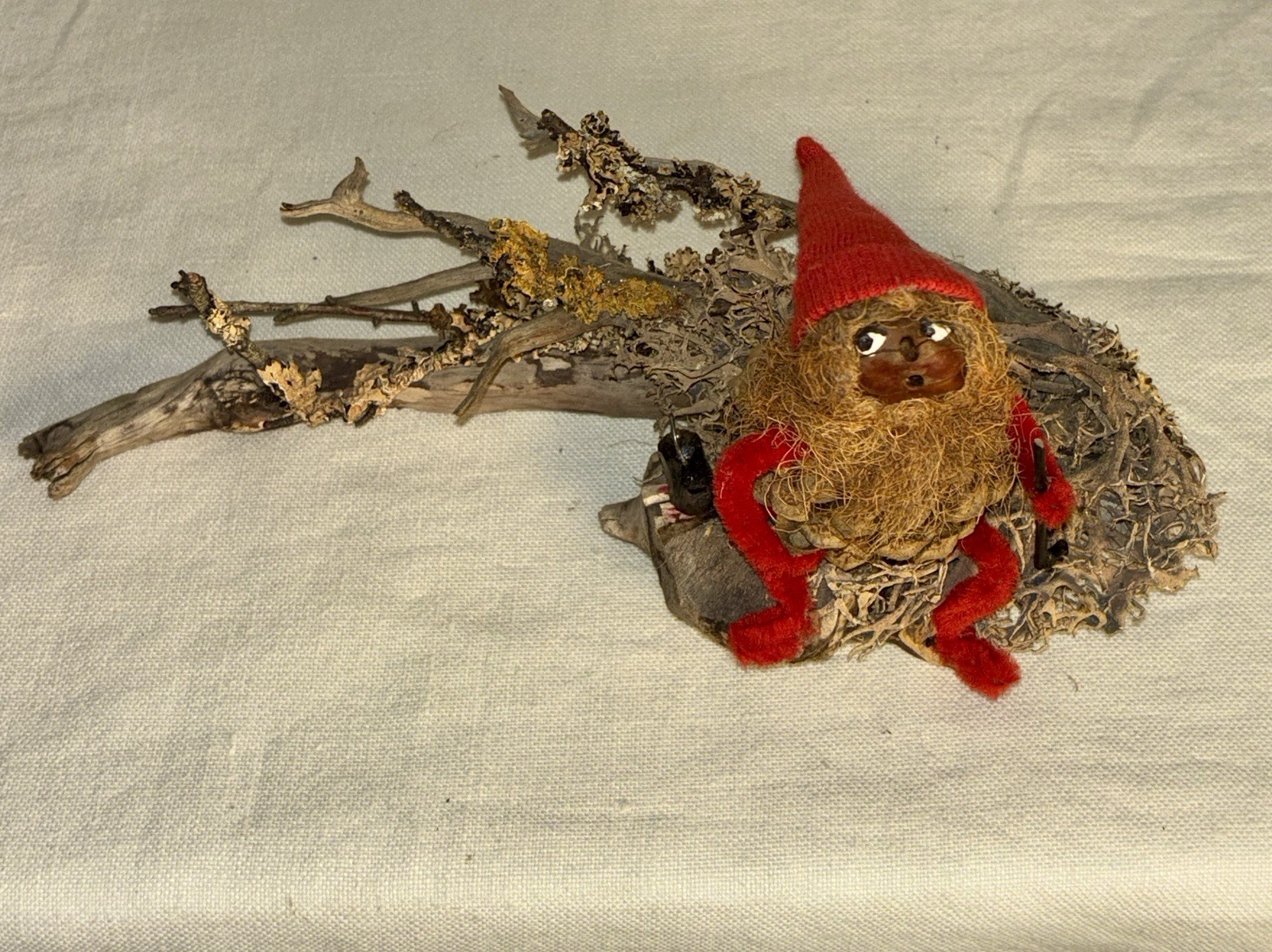 Vintage Norwegian Nisse Troll Driftwood  Sculpture Agnes Dyrstad Steinkjer