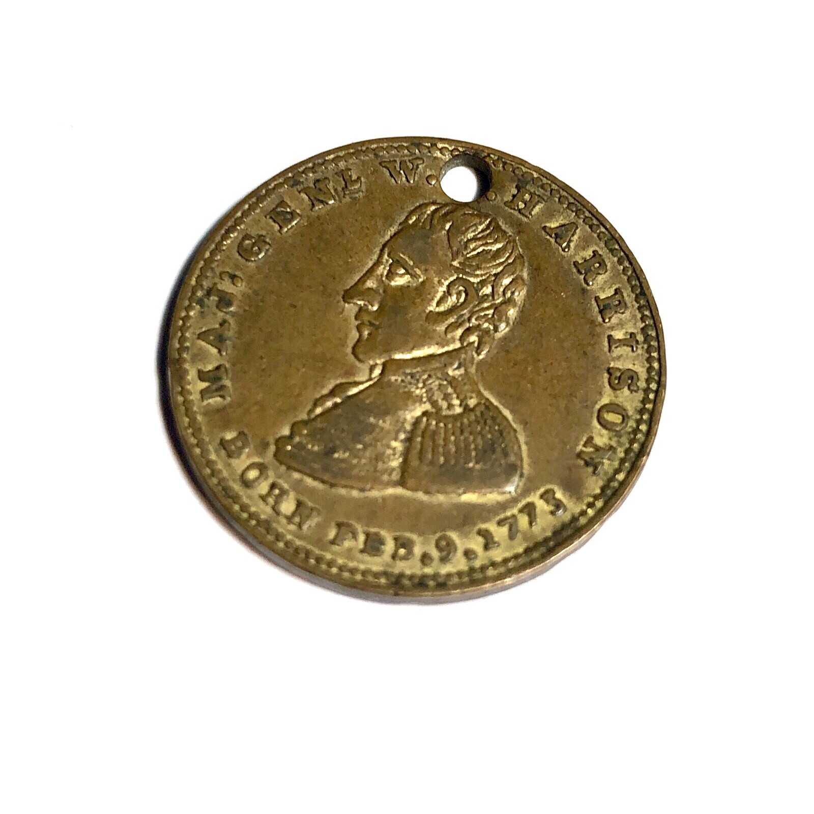 1840 William Henry Harrison Campaign Token HT-815 DeWitt WHH 1840-25 Holed
