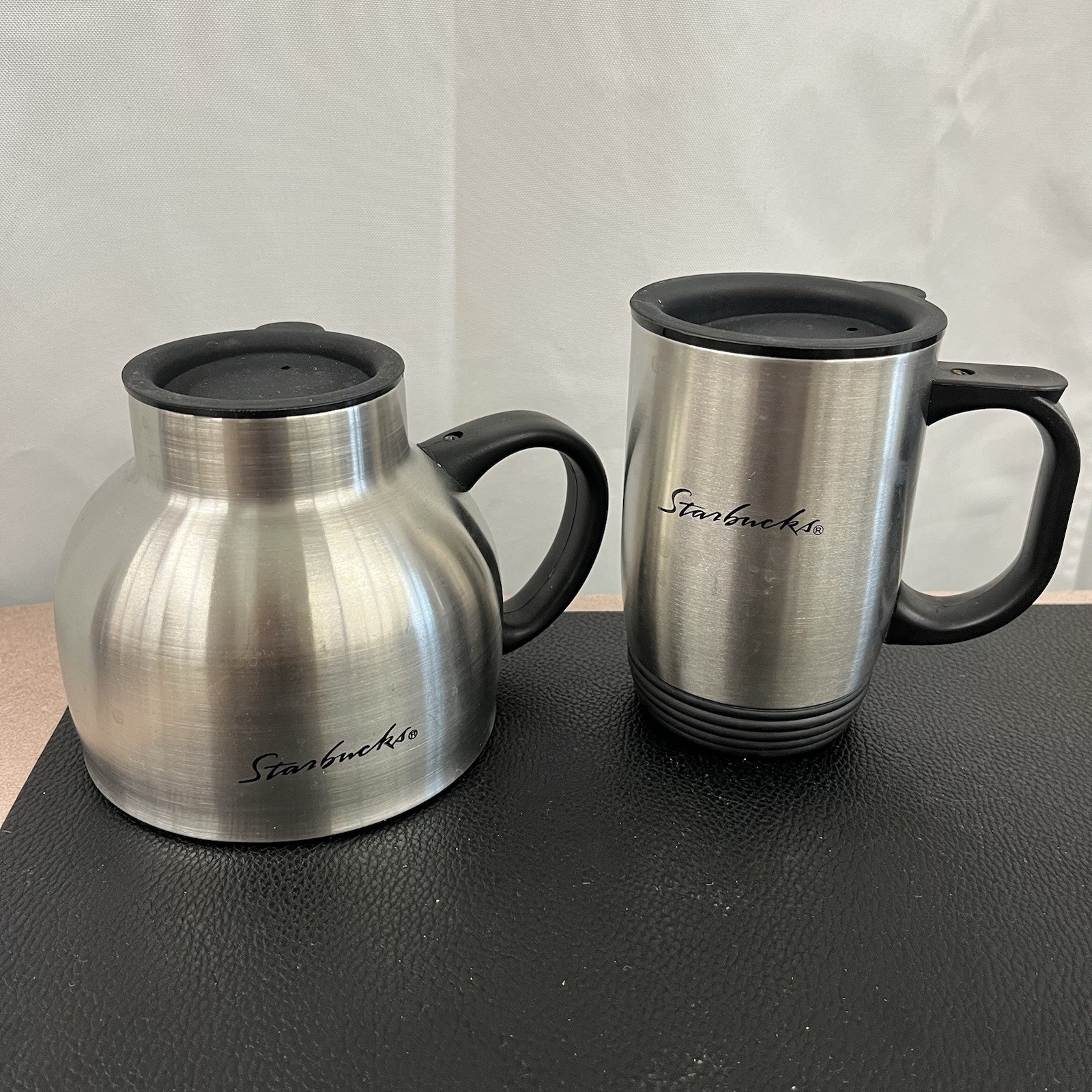 VTG Starbucks Stainless Steel Chubby Desk Mug 16oz Potbelly & Tumbler Lot