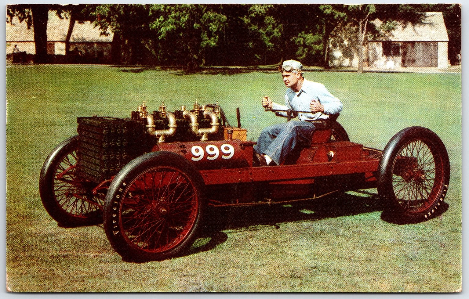 Vintage Henry Ford Museum 999 Racer Postcard Barney Oldfield 1904 Race Car Vintage Henry Ford Museum 999 Racer Postcard Barney Oldfield 1904 Race Car