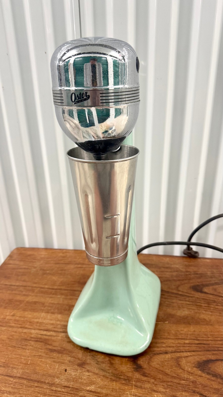 Vintage 1950s Aqua Oster Malt Milkshake Mixer Model 40 Working Original