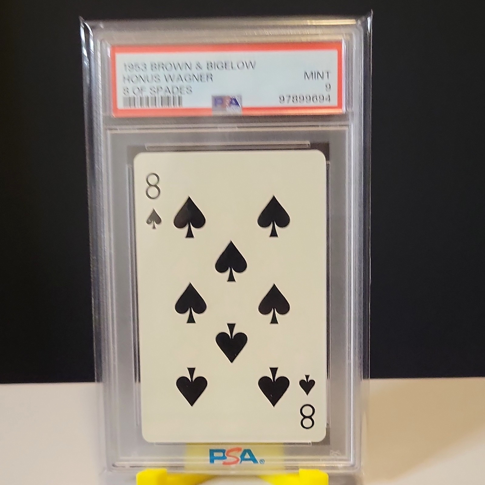 Brown & Bigelow 1903 Honus Wagner 8 of Spades #8 Graded Playing Card PSA 9 Rare Brown & Bigelow 1903 Honus Wagner 8 of Spades #8 Graded Playing Card PSA 9 Rare