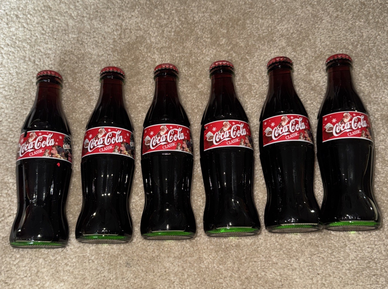 6x 2002 Coca-Cola Christmas Edition Bottle Complete Set Sealed Never Opened