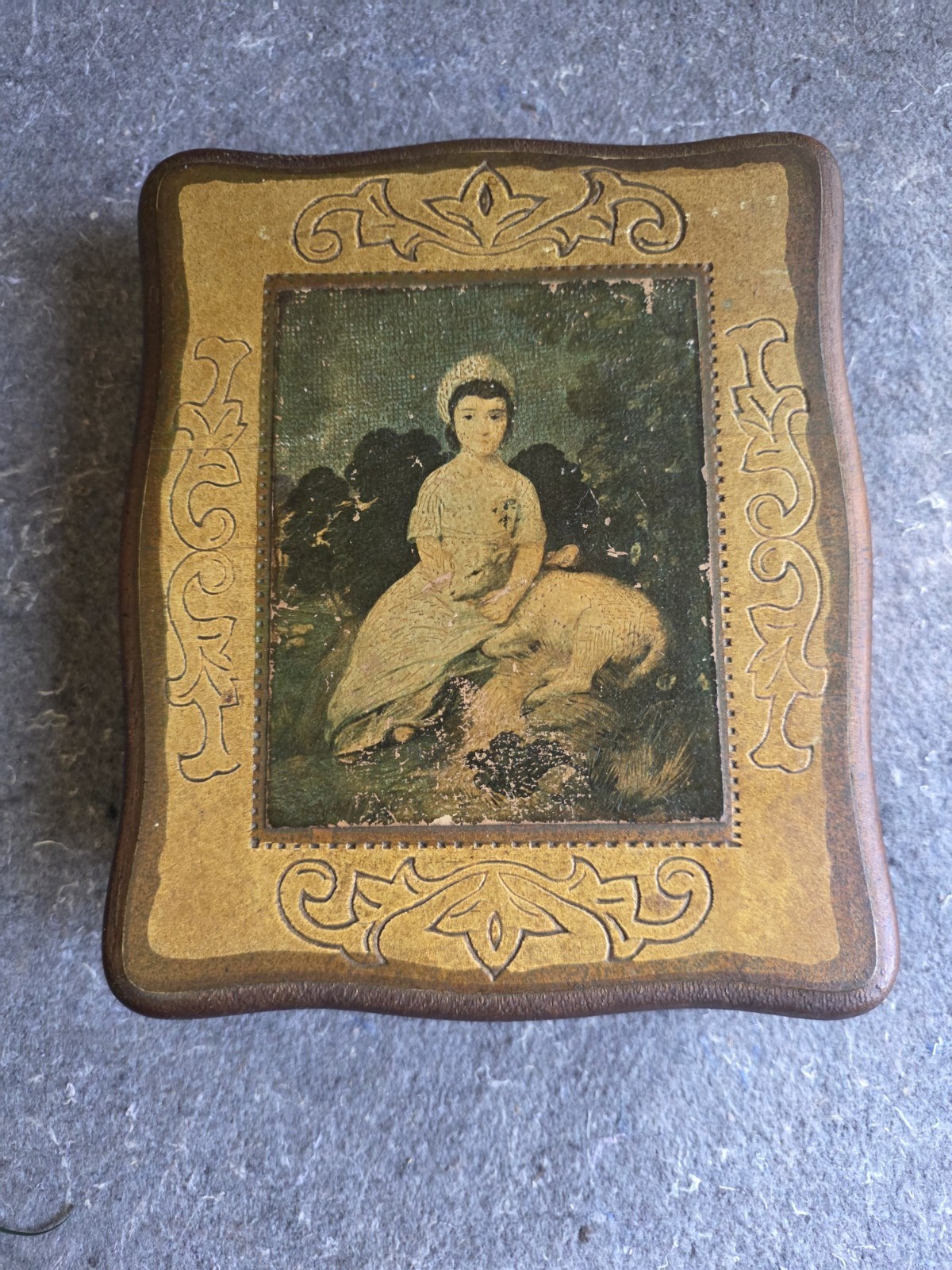 Vintage Mele masterworks series Miss Franks Italian Florentine jewelry box