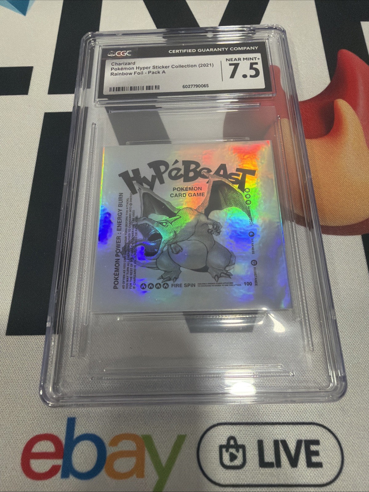 Charizard Pokemon Hyper Sticker Collection 2021 Hypebeast CGC 7.5