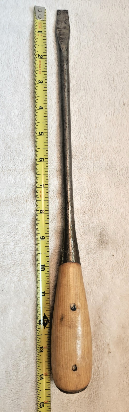Large Vintage Irwin USA Split Wood Handle Screwdriver Perfect Handle Nice Tool
