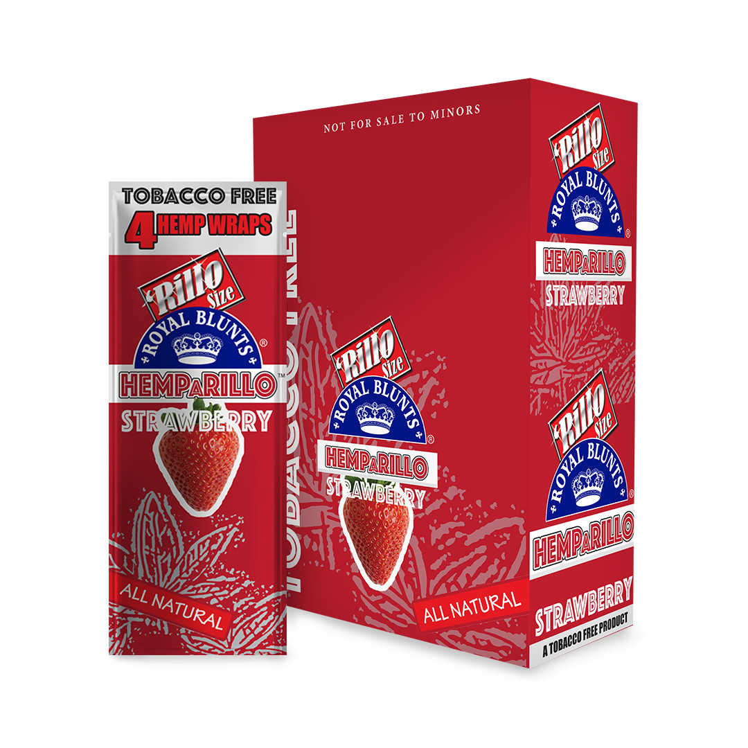 Hemparillo Strawberry Rillo Size - Full Box of 15 Pouches (4 Per Pouch) Hemparillo Strawberry Rillo Size - Full Box of 15 Pouches (4 Per Pouch)