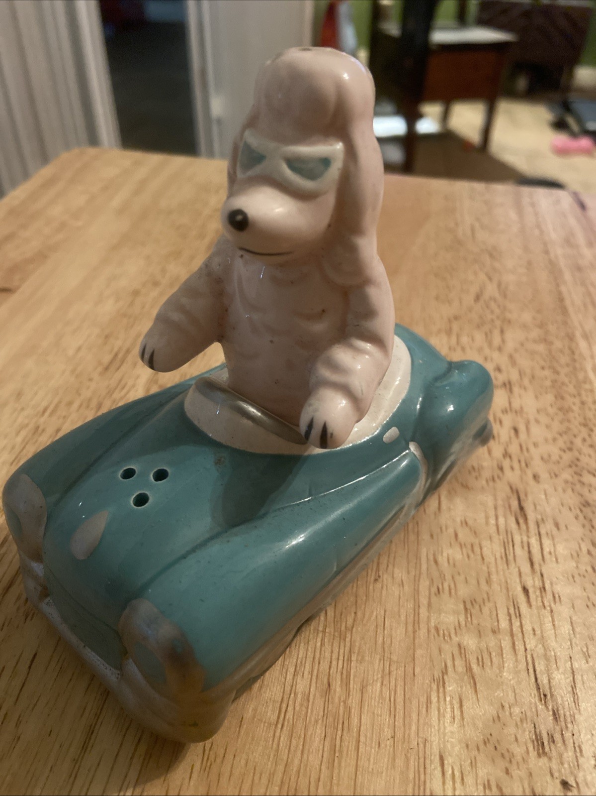 Vintage Vandor Dog In Car Salt And Pepper Shaker