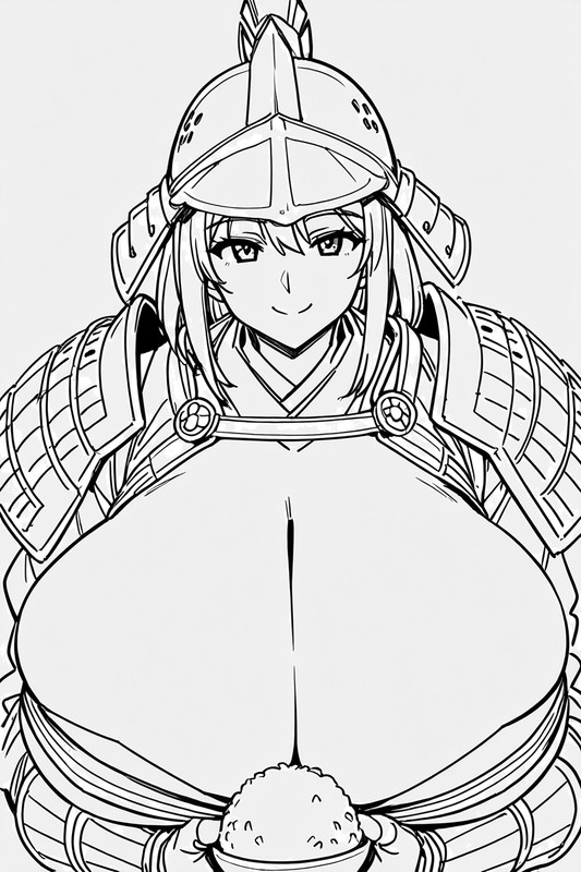 Samurai Onigiri Break Anime Girl Waifu 4x6 Manga Art Sticker