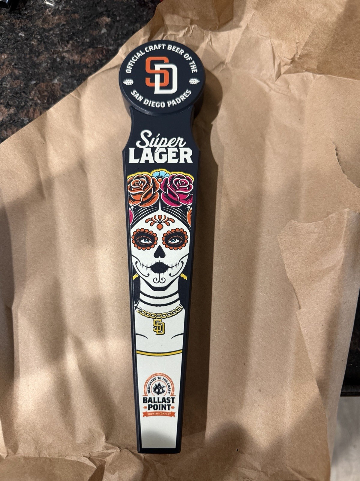 Ballast Point Brewing Padres Super Lager Beer Draft Tap Handle