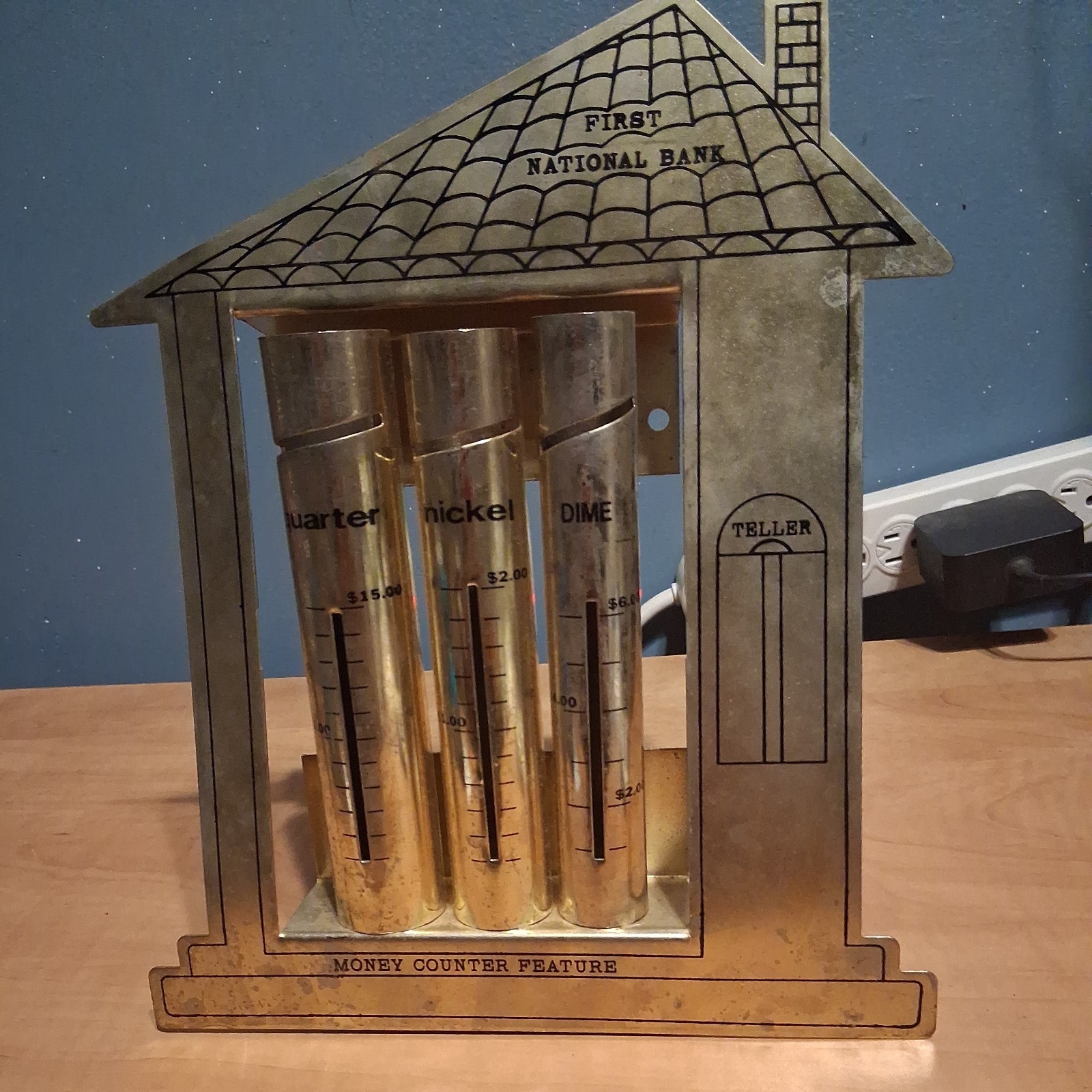 Vintage First National Bank Money Counter 