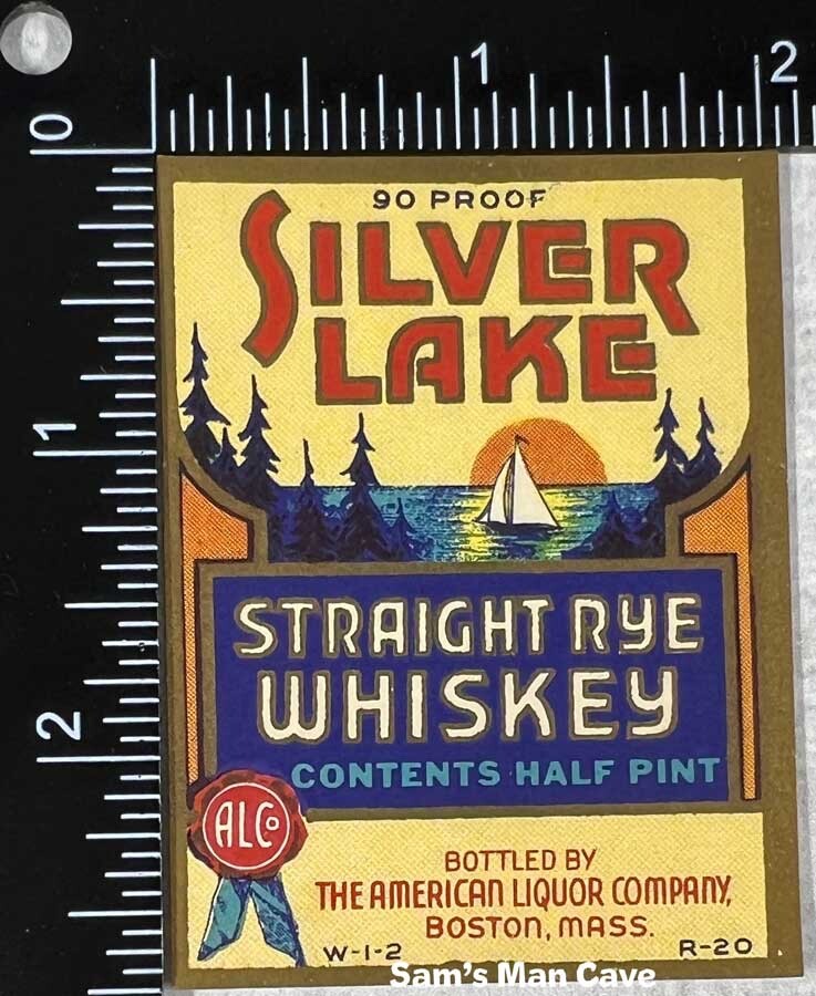 Silver Lake Straight Rye Whiskey Label - MASSACHUSETTS