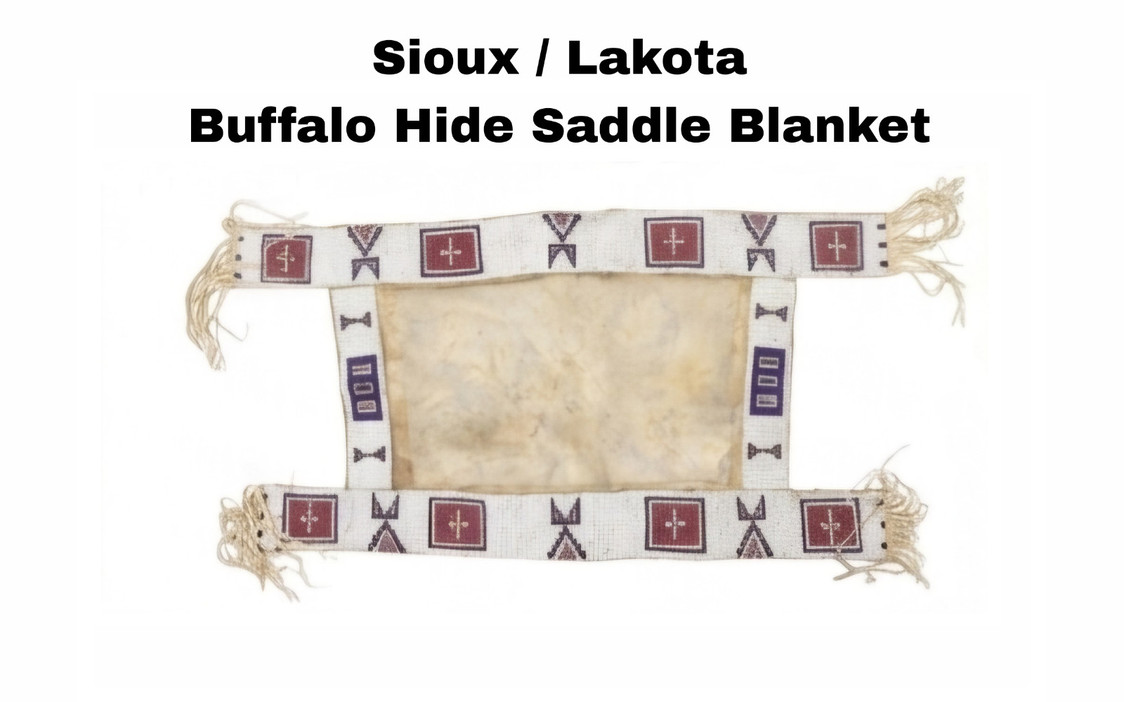 Handmade Native American Buffalo Hide Saddle Blanket Sioux Style Lakota Beadwork