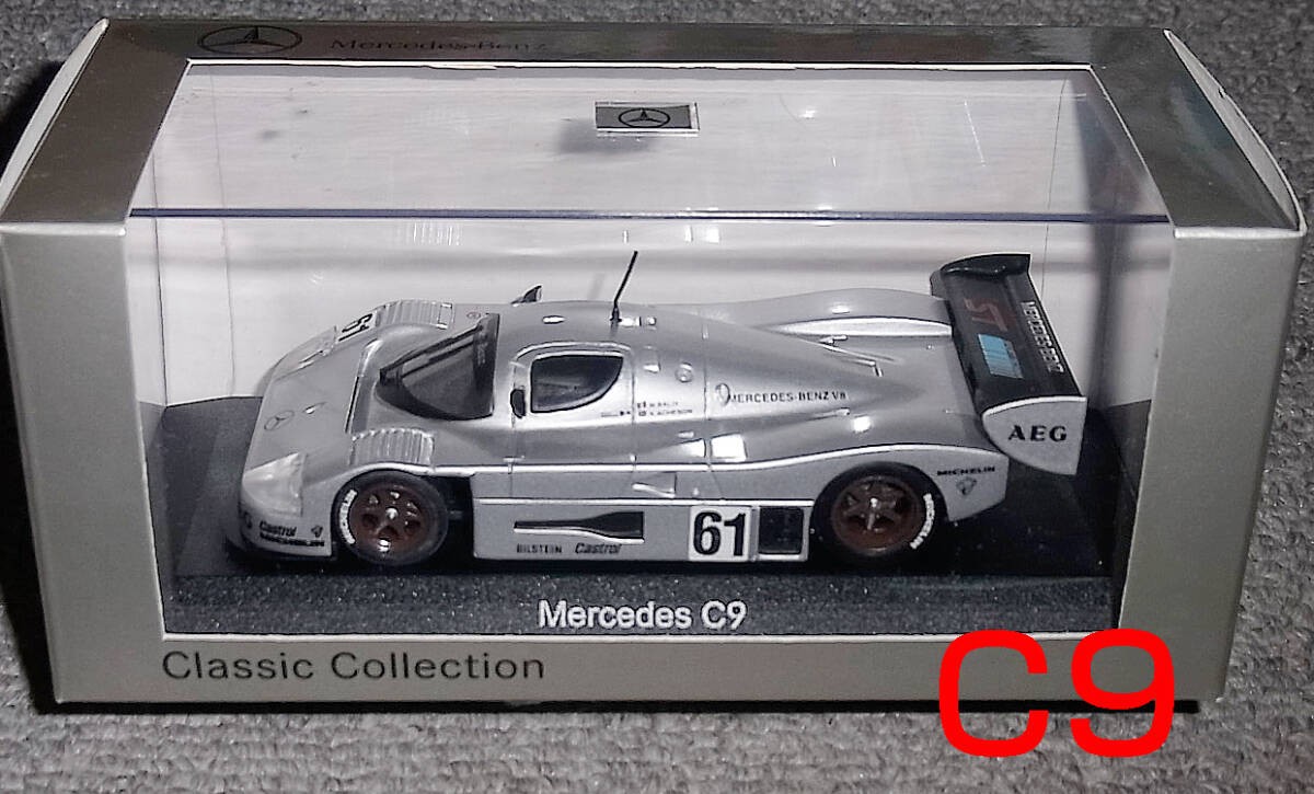 Mercedes-Benz Sauber C9 1/43 scale Silver Arrow used No. 61 Rare 14Y+ JAPAN