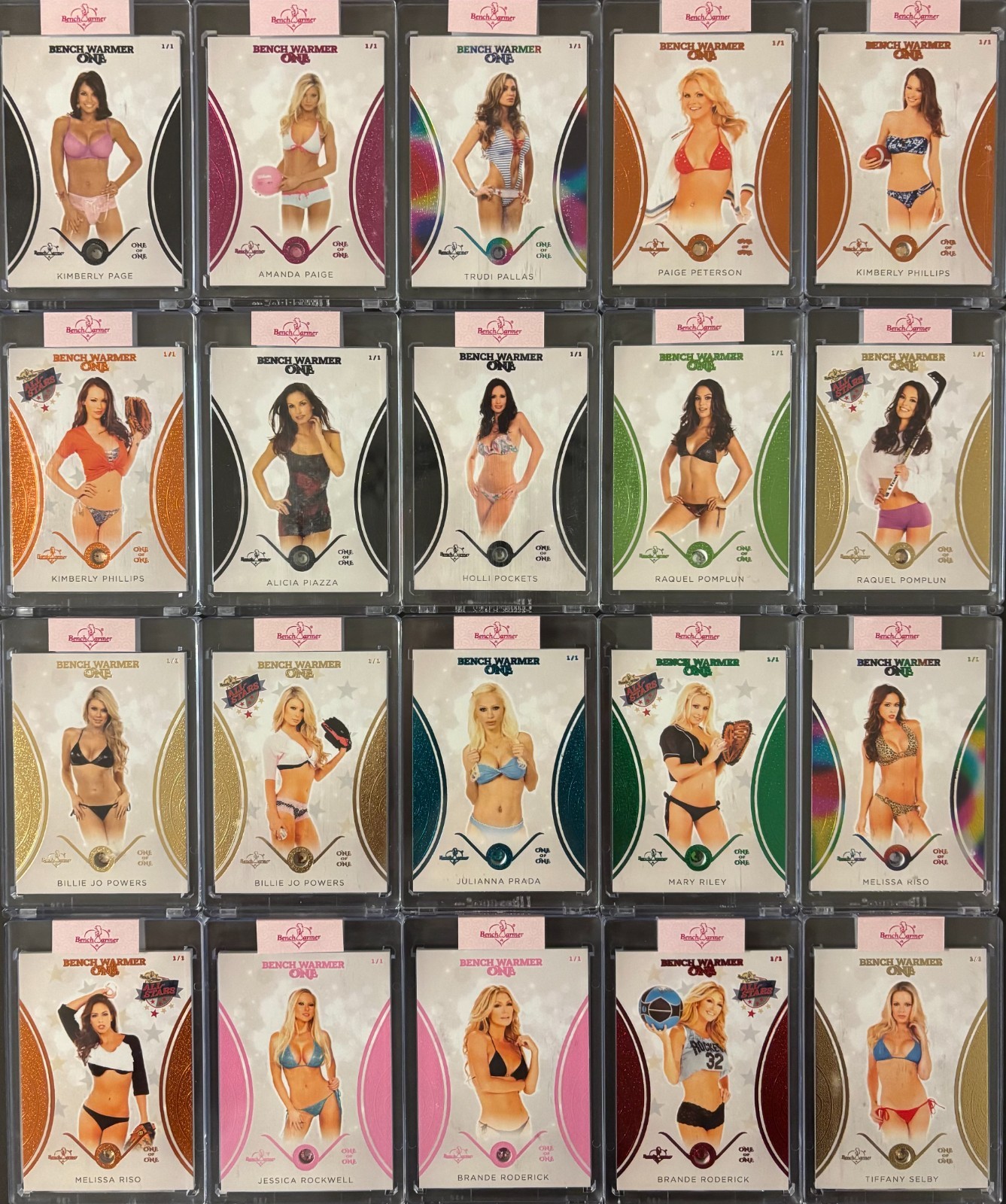 2024 Benchwarmer One AMANDA PAIGE 1/1 Pink Foil ENCASED GEM CARD #131