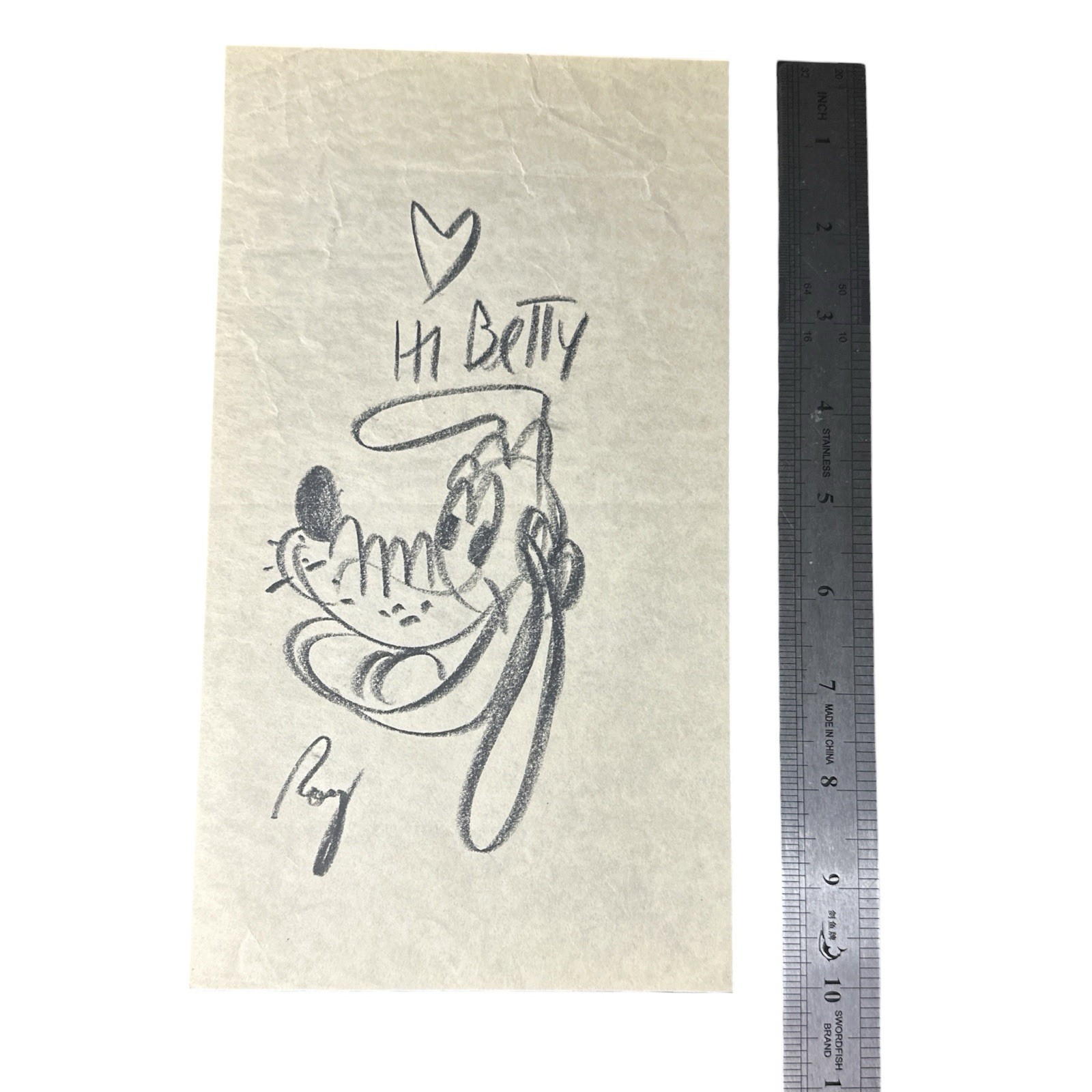 Roy Williams ORIGINAL 1960s Disneyland Pluto Sketch Signed Autograph Mouseketeer Roy Williams ORIGINAL 1960s Disneyland Pluto Sketch Signed Autograph Mouseketeer