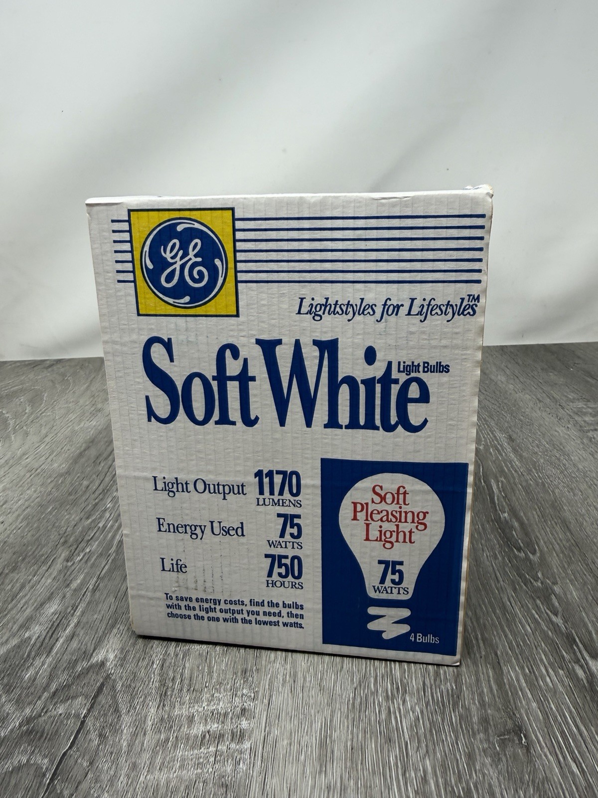 Vtg GE Light Bulbs - NEW Soft White 75 Watt Bulbs 1 Pack of 4 ADHD Anxiety