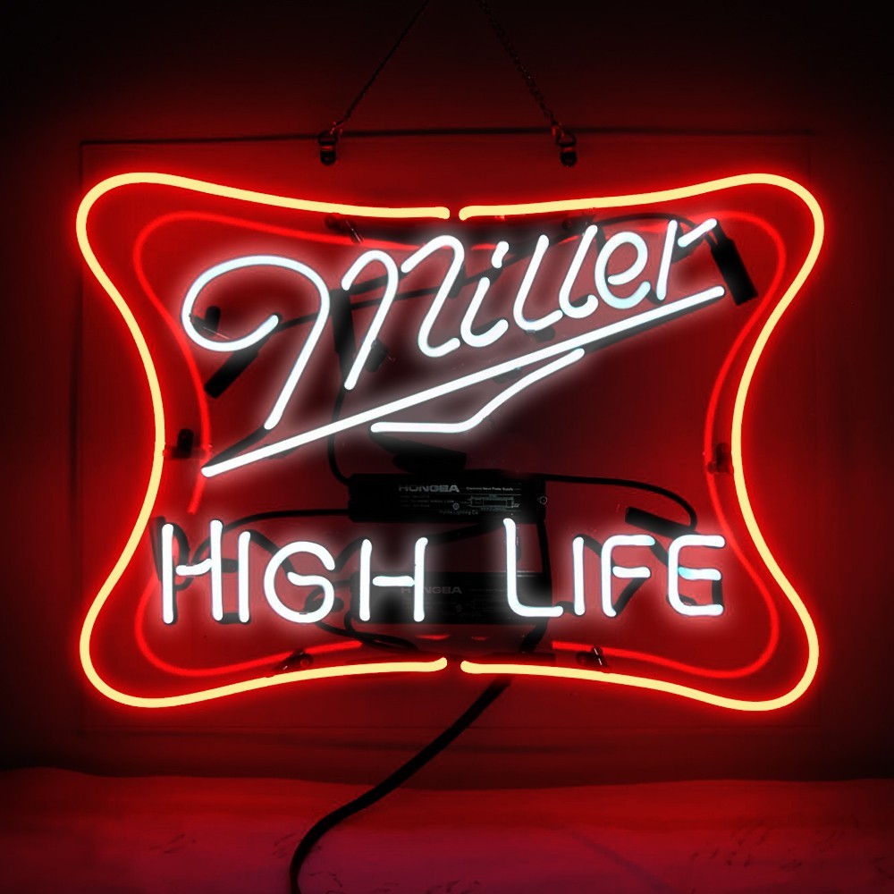 US STOCK Miller High Life Glass Neon Sign 19\