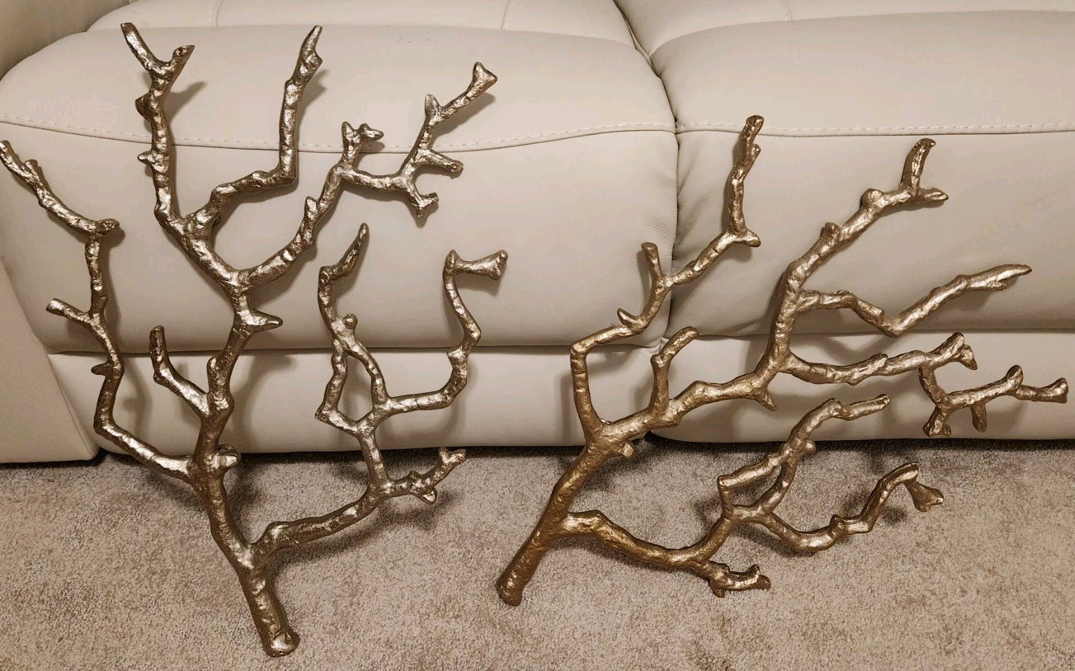Vintage MCM Gold Metal Branch Sculpture Set