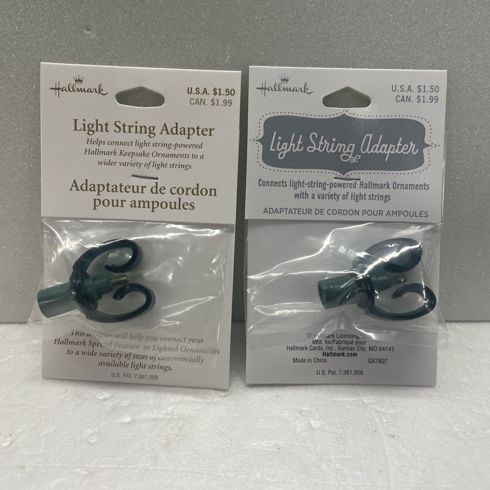 Hallmark Christmas Ornament Light String Adapter X2 For Older Ornaments. New