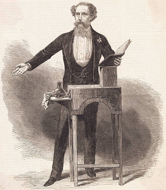 Mr Charles Dickens last reading Historic Old Photo
