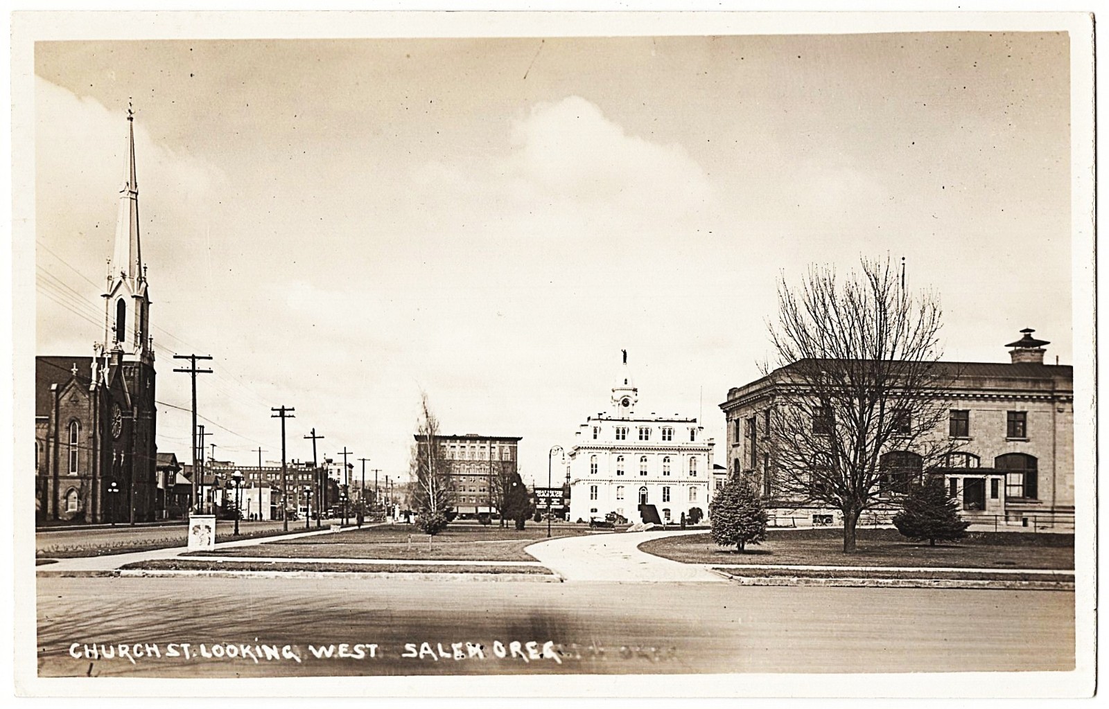 real photo Salem OR - Church Street Looking West antique postcard RPPC real photo Salem OR - Church Street Looking West antique postcard RPPC