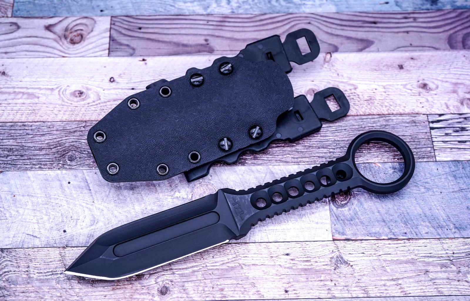ZU Bladeworx Nomad MK2, Cryodur A2, Black Tuffride Finish, Blk Kydex Sheath