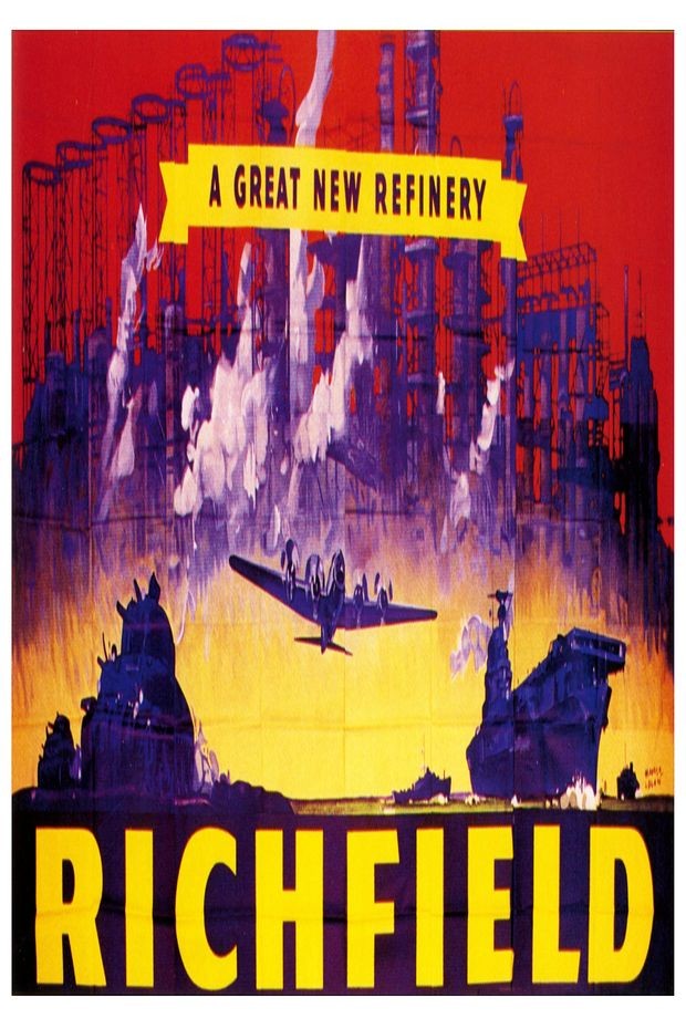 🌟 Richfield \'A Great New Refinery\' Vintage Ad Poster 🌟 1940s Style - 24x36” 🌟 Richfield \'A Great New Refinery\' Vintage Ad Poster 🌟 1940s Style - 24x36”