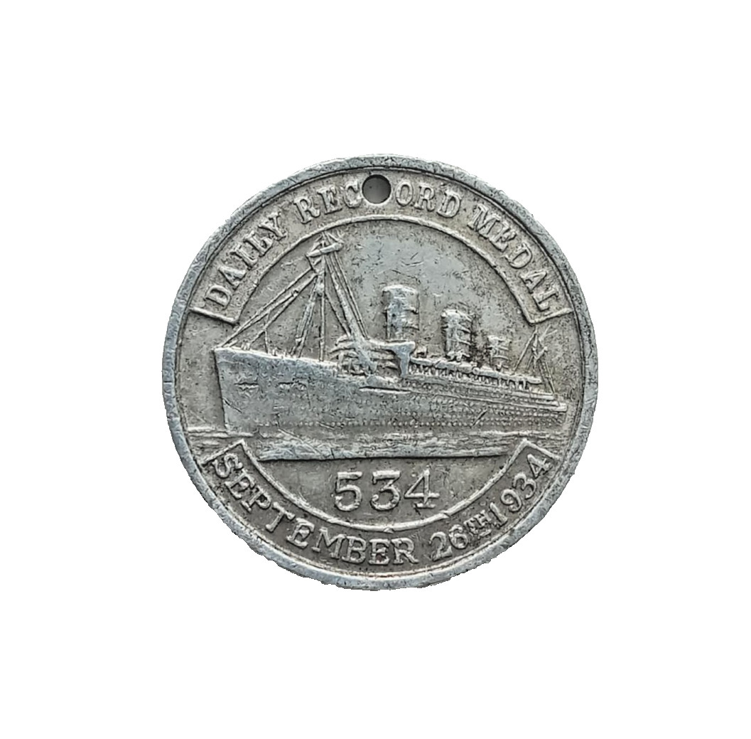 Vintage 1934 Daily Record RMS Queen Mary Medal