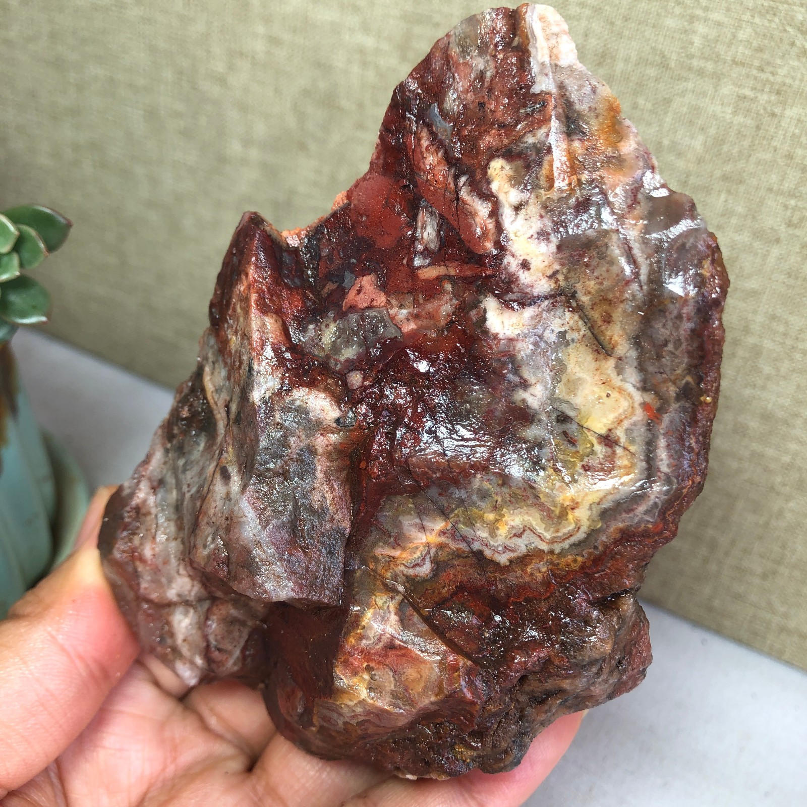 Natural crazy Mexican agate Crystal gemstone rough original Specimen 288g A6029