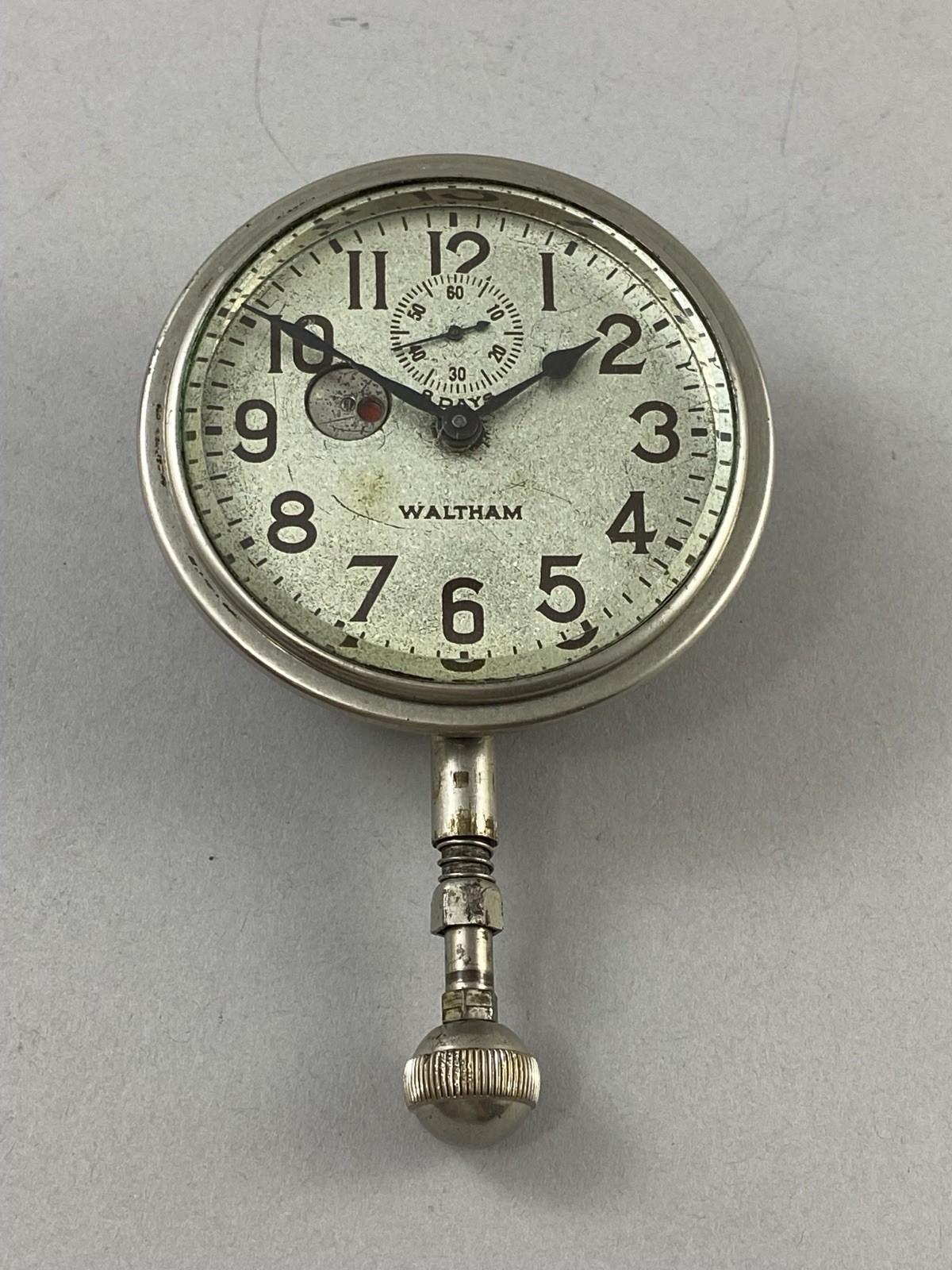 Antique WALTHAM Long Stem 8 Day Car Clock 1920's - For Parts or Repair