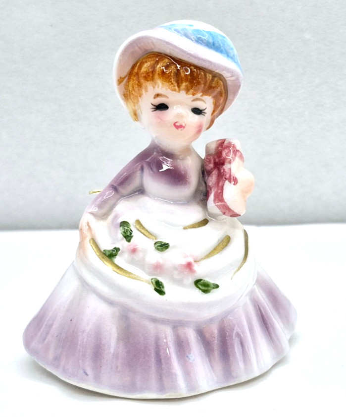 Vintage Small Porcelain Victorian Girl Bell Made In Japan 2 7/8\ Vintage Small Porcelain Victorian Girl Bell Made In Japan 2 7/8\