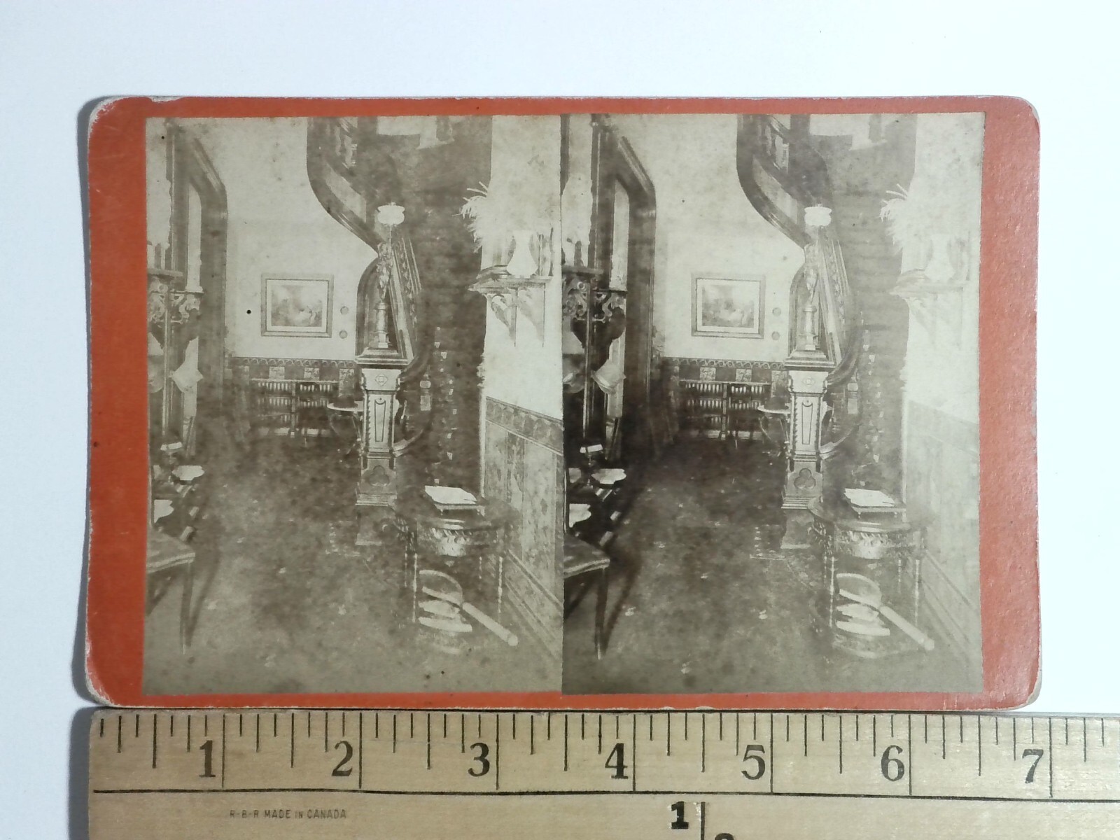 Grand Rapids Michigan Henry Spring House Stereoview Interior c1880
