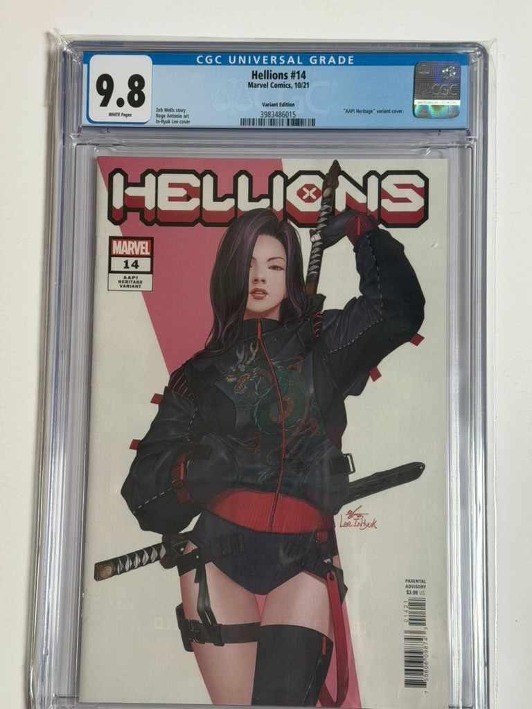 Hellions 14 (2021), Psylocke Inhyuk Lee AAPI Heritage Variant CGC 9.8 NEAR MINT Hellions 14 (2021), Psylocke Inhyuk Lee AAPI Heritage Variant CGC 9.8 NEAR MINT