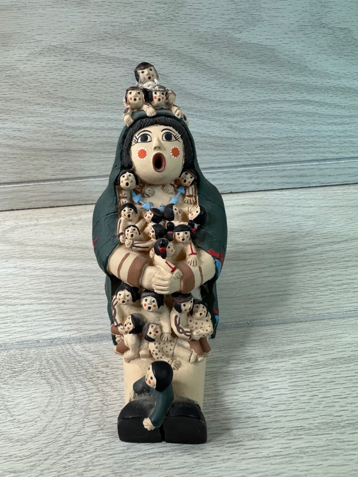 Vintage - Southwest Navajo - Native American Storyteller - Painted Figure - 6”