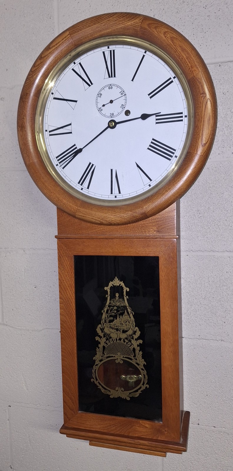 Vintage Seth Thomas No.1  Regulator Clock Working w/ Weight Reproduction 8 Day